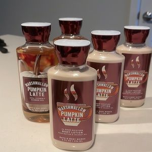 Bath and body works - marshmallow pumpkin latte set of 5